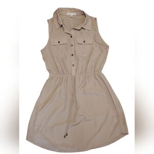BeBop Beige Sleeveless Mini Dress